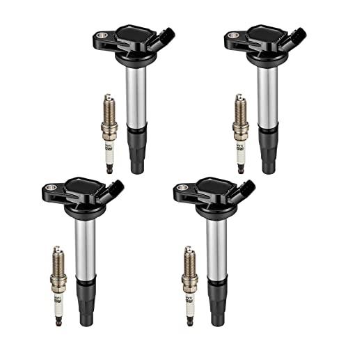 BDFHYK Ignition Coil Pack UF596 and Iridium Spark Plugs 93501 Compatible with Toyota Corolla 2009 2010 2011 2012 2013 Toyota Prius Matrix Plug-In Prius V Lexus CT200h Scion xD 1.8L L4 UF619 Set of 4