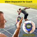 Waterproof Stopwatch Timer, Large Display Simple Silent Stop Watch with ON/Off Function No Clock No Calendar No Alarm Basic Operation for Sports Coaches Swimming Running Training, Blue