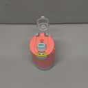 Ello Kids Colby 12oz Stainless Steel Insulated Water Bottle with Straw and Built-In Silicone Coaster Carrying Handle and Leak-Proof Locking Lid for School Backpack, Lunchbox, and Outdoor Sports (Coral/Mint)