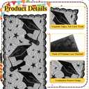 2 x Graduation Table Runner, Black Lace Table Runner, 2026 Graduation Party Decorations for Table, 12 X 72 Inch Lace Grad Cap Table Cover Centerpieces for Grad Decorations for Home Kitchen Dining Room