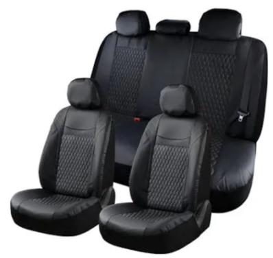 Coverado Car Seat Covers Full Set, 11 Pieces Universal Seat Covers for Cars, PVC Car Seat Cushions Front Seats and Back, Car Seat Protectors, Black Seat Covers Carseat Cover Fit for Most Cars