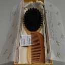 100% Boar Bristle Hair Brush for Women Set by Belula (L Size). Soft Natural Bristles for Thin and Fine Hair. Wooden Comb, Travel Bag and Spa Headband Included!
