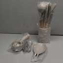 Umite Chef Kitchen Cooking Utensils Set, 33 pcs Non-Stick Silicone Cooking Kitchen Utensils Spatula Set with Holder, Wooden Handle Silicone Kitchen Gadgets Utensil Set (Khaki)