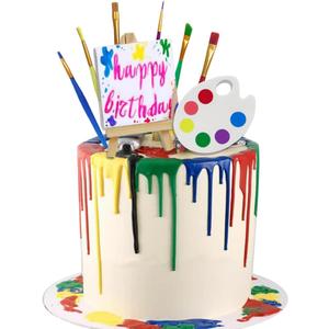 Art Paint Cake Topper Paint Brush Canvases Palette Cake Topper Artist Themed Cake Decor