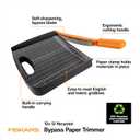 Fiskars Recycled Bypass Guillotine Paper Cutter, 12" Cut Length, Self-Sharpening, Paper Trimmer for Crafting and Scrapbooking, Arts and Crafts Supplies, Photo Cutter with 30% Recycled Materials