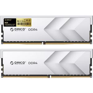 ORICO Raceline Racer DDR4 RAM 16GB Kit (2x8GB) 3600MHz CL18, XMP 2.0 Overclocking for Intel, AMD Compatible, 1.35V UDIMM Gaming Desktop Memory  Silver