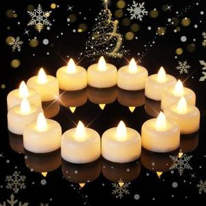 Raycare 50 Pack Battery Operated Tea Lights Candles, Long Lasting Fake Candles, Flameless LED Tea Lights, Electric Candle for Wedding, Centerpieces, Home Decor, Halloween, Christmas