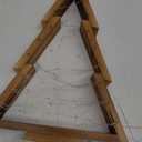 2 Pack Wooden Tabletop Christmas Trees with Lights, Modern Christmas Decorations Indoor, Farmhouse Christmas Decor Small Tree for Table Top, Mantle, Shelf (Large-14.2 in, Small-10.2 in)