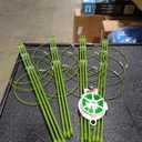 18" Small Plant Support Tomato Cages, 4 Pack Adjustable Garden Trellis for Indoor Outdoor Climbing Plants, Peony Flower Stakes with 66ft Garden Twist Ties, Green Metal Plant Cages for Pots & Garden