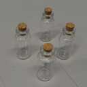 Yungyan 50 Pieces Small Mini Glass Bottles Jars with Cork Stoppers Set, Tiny Cork Glass Bottles with Eye Screws and Small Funnel for Decoration, Art Crafts, DIY Projects, Party Favors(5ml)