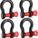 Bekith 4 Pack 5/8" D Ring Shackle 3.25 Ton (7165 Lbs) Capacity with 3/4" Pin Heavy Duty Shackles for Tow Strap, Winch, Off-Road Truck Vehicle Recovery
