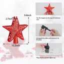 Christmas Tree Topper Lighted with 6 Projected Patterns -Christmas Star Tree Topper Built-Led Rotating Lights -3D Glitter Dynamic Projector for Indoor Xmas New Year Holiday Party Decorations, Golden Star