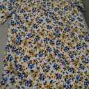 Prinbara Womens Summer Casual Dresses Ruffle Short Sleeve V Neck Button 2026 Spirng Vacation Beach Loose Boho Shift Dress Floral Yellow Blue X-Large