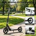 Scooters for Kids 8-12, Teens & Adults - Foldable&Portable Commuter Scooter with 8" Wheels, Bell, Hand Brake & Adjustable Height 30"-40.5", 240 lbs, Manual Push Scooter for Campus & Park