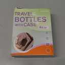 HUITAI Travel Bottles with Case, 4x2oz TSA Approved, Leak-Proof, Press to Unlock, Compact & Portable Travel Toiletries (Black)