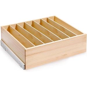Pull Out Cabinet Organizer with Divider, 28''W21''D7''H Soft Close Wood Drawer for Kitchen Pantry, Finished, Heavy-Duty, Bottom Assembly (Wood Drawer Part Width is 27'')