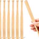 Juexica 6 Pcs 8 Inches Unfinished Mini Baseball Bat Unpainted Small Wooden Bats for Painting Keychain Action Figures DIY Craft Projects Ball Sports Party Favors