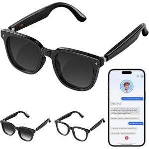 2026 Latest Smart Audio Glasses with Bluetooth, Open-Ear Speakers, Music & Hands-Free Calls, AI Voice Assistant,Translation for 164+ Languages Wearable Tech Glasses for Men & Women(no camera)