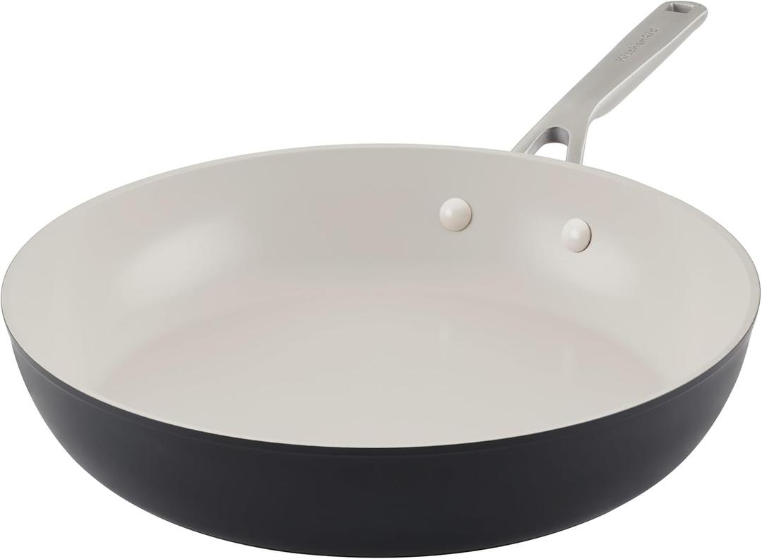 KitchenAid Hard Anodized Ceramic Nonstick Frying Pan/Skillet, 12.25 Inch - Matte Black