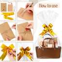 Wonderjune Empty Gifts Baskets with Mother's Day Leather Gift Bags Ribbons Greeting Cards Empty Baskets with Handles for Mother's Day Lover Birthday Shower Favor Wrapping Gift(Brown,Large)
