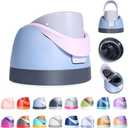 Ruzkq Replacement Lid for Owala Freesip, Compatible with Owala Cup 16oz 24oz 32oz 40oz, One Button Water Bottle Top Lid Replacement Accessory, Leakproof, BPA-Free (Blue-Pink)