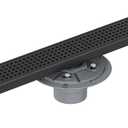 Neodrain 24-Inch Matte Black Linear Shower Drain,Stainless Steel Linear Drain with Quadrato Pattern Grate,Rectangle Shower Floor Drain with Hair Strainer, Shower Drain Base