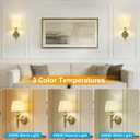 Cordless Battery Powered Wall Sconce Vintage Set of 2, Wireless 6800mAh Rechargeable Battery Antique Small Wall Lamp for Wall Painting, Living Room, Bedroom, Hallway, Touch Type & Remote, Timer(Gold)
