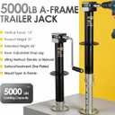 5000lbs A-Frame Trailer Jack, 20-24V Cordless Drill Compatible,15" Lift & 10" Adjustable Drop Leg for Camper, Boat and Utility Trailer