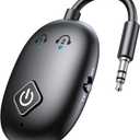 Bluetooth 5.3 Transmitter Receiver for Airplane TV, 2 in 1 Wireless Bluetooth Adapter for Airplane AirPods or Wireless Headphones Dual Pairs, 3.5mm Aux Adapter for Flight TV Gym Car/Home Stereo