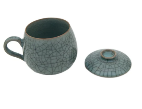 Dark Celadon Teacup (10 oz.)