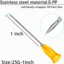 100 Pack Disposable 2.5ml/cc Lab Syringes with 25Ga 1 Inch Needle Luer Lock, Individually Sealed Packed