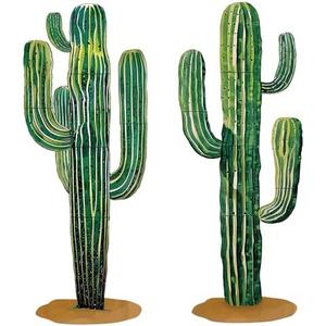 2 Pcs 6 Feet Large Boho Cactus Wall Decor Jointed Cactus Cutouts Wall Stickers Tropical Cacti Home Decals Stickers DIY Bohemian Green Botanical Decorations for Classroom Bedroom Classic