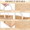 Cunno 48 Pcs Burlap Tote Bag with Handles Mini Gift Bags Blank Small DIY Bridesmaid Water Resistant Reusable Grocery Burlap Bags for Shopping Wedding Party Beach
