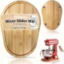 Bamboo Mixer Slider Mat for KitchenAid Stand Mixer 5-8 Qt Bowl | for Tilt Head Stand Mixer, Kitchen Countertop Storage Accessories Mixer Moving Tray Attachments