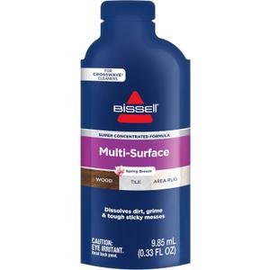 Bissell Multi-Surface Super Concentrate Solution, For use in CrossWave and other leading hard surface and area rug cleaners, 14 pouches, Perfectly measured and formulated for the mess at hand (0.02 Fl Oz (Pack of 14))