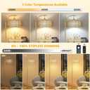 Gold Floor Lamp for Living Room with 3 Color Temperatures,Arc Boho Floor Lamps with Remote Control, Rattan Standing Lamp with Wicker Lamp Shades Dimmable Tall Floor Lamp For Bedroom Living Room Corner