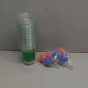 32 Pcs Football Party Game Beer Cup Table Tennis Game Set 24 Reusable Plastic Football Themed Cups 16oz and 4 Blue 4 Red Balls for Tailgate Picnics Birthday New Year Family Party