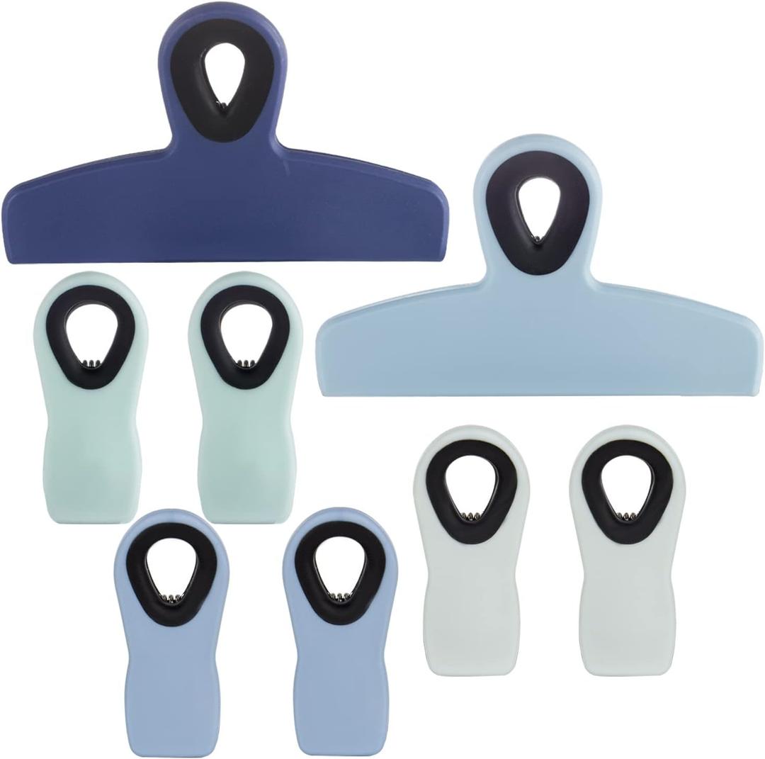 Magnetic Chip Clips - 8pcs Blue, Ideal for Food Packages