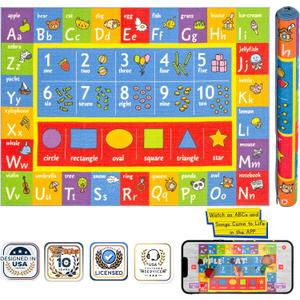 KC Cubs ABC Alphabet, Numbers & Shapes Educational Learning & Fun Game Play Area Rug for Kids Bedroom, Toddler Classroom and Baby Playroom (5' x 6'7" (Rectangular))