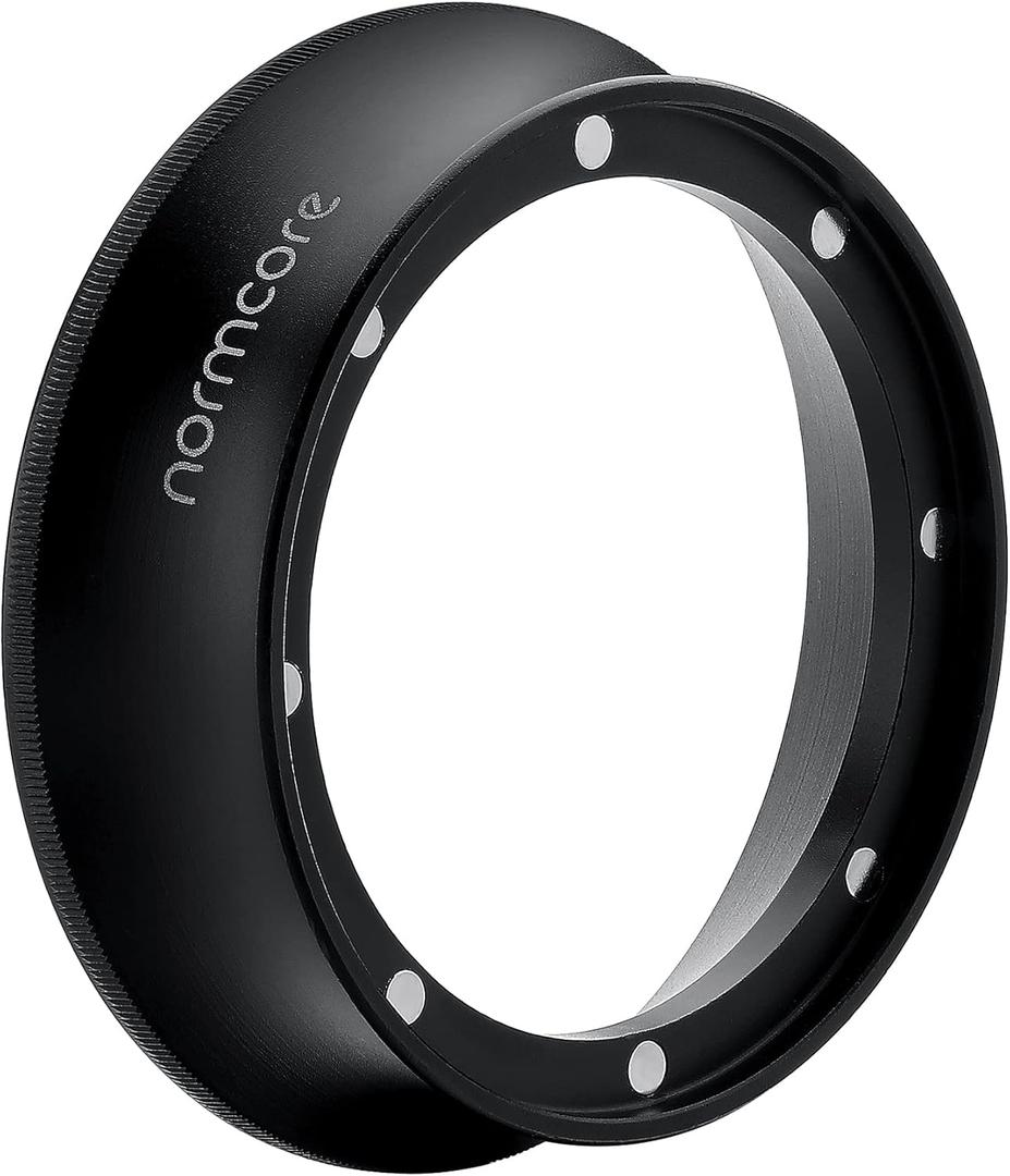 Normcore 54mm Magnetic Dosing Funnel V2 - Espresso Coffee Dosing Ring - 18mm Anodized Aluminum with 8 Neodymium Magnets Fits 54mm Breville Portafilter (Black)