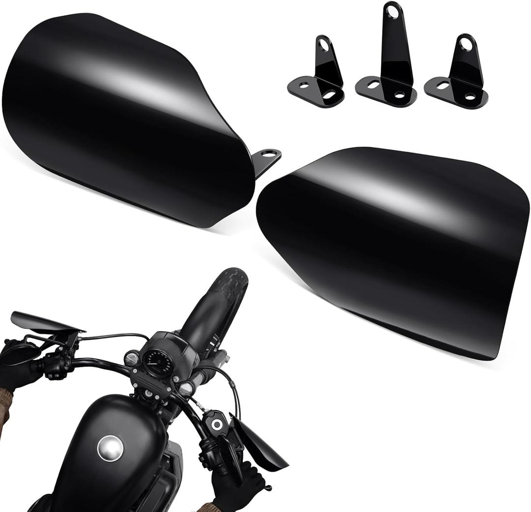 Benlari Stainless Steel Handguards, Larger Hand Guards Fit for Harley Touring Street Glide Road Glide Road King Electra Glide Bagger 2007-2023, Fit for Hydraulic Clutch & Cable Clutch Style, Black