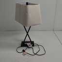 Monarch Specialties I 9638 LightingTable Lamp, USB Port Included, Black Metal, Beige Shade, Transitional