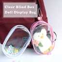 2PCS Large Clear Figure Display Bag Compatible with 7" Plush Doll | PVC Protective Case with Keychain, Portable Doll Storage Pouche, Keychain Carrying Case, 7.1x4.7x3 inch