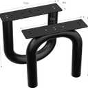 Orgerphy 18 Black U-Shape Metal Table Legs (2PCS)| Coffee Table Legs Heavy Duty Furniture Legs Bench Legs | Mid Century Modern Metal Legs for Coffee Table Furniture Bench Legs (18H x 15W)