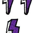Umama Patch Set of 3 Mini Purple Lightning Patch Lightning Bolt Storm Cartoon Iron On Embroidered Patches Appliques Needle craft Machine Embroidery Clothes Accessory Sewing DIY