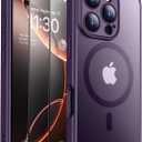 SPIDERCASE Magnetic for iPhone 16 Pro Max Case, Translucent Matte [2Pcs Tempered Glass Screen Protector] [Upgraded Full Camera Protection] Phone Case,Purple