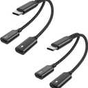 MOGOOD USB C Splitter to Female Adapter Y Cable (Not for Monitor) - Male to 2 Female Cord Double Port Hub Charging Split Adapter for Mac, Xbox One, PS5, Laptop