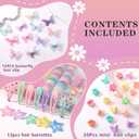 Hair Accessories for Girls, 1350P Colorful Hair Ties with 44P Hair Clips, Glitter Butterfly Hair Clips, Hair Wax Stick, Butterfly Hair Claws, Hair Barrettes with Comb Set&Organizer Box, Ideal Gifts