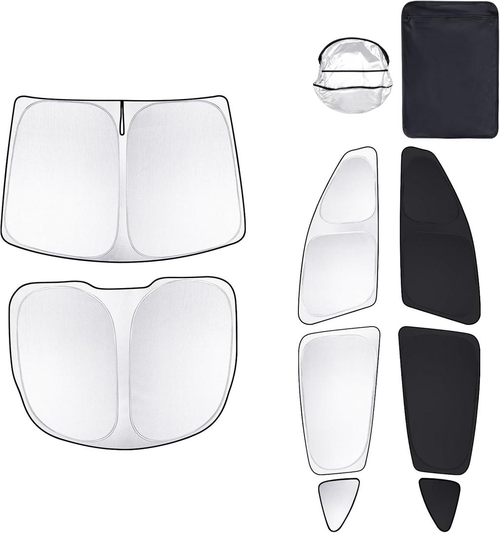 Car Window Shades for Tesla Model Y Juniper 2025-2026 Accessories,Windshield Side Rear Full Sunshade,Sun Visor UV Blocking, Privacy Protection and Blackout for Camping Outdoor