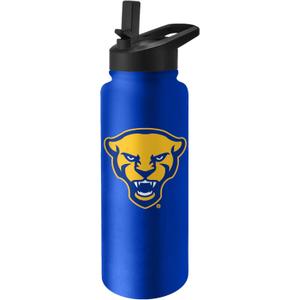 Logo Brands NCAA Pittsburgh Panthers 34 oz Stainless Steel Quencher Bottle  Team Color, Straw Included, No-Spill Lid, Easy Carry Handle - Keeps Drinks Cold For Hours